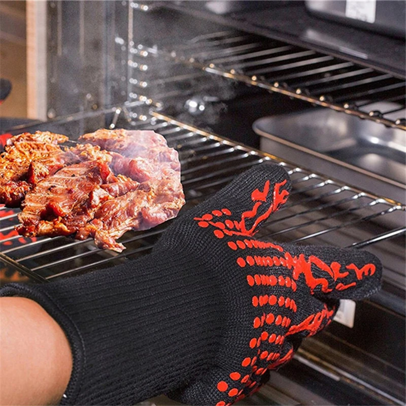 Flame Retardant Non-slip BBQ F - đánh giá và giá Oven Mitt Silicone