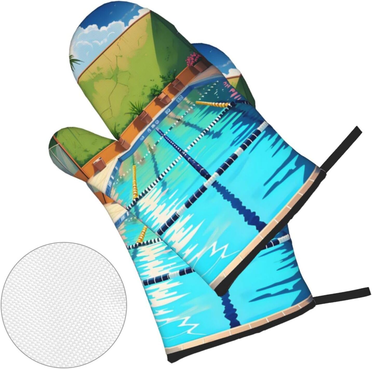 Flamingo and Swimming Pool Sil - đánh giá và giá Oven Mitt Silicone